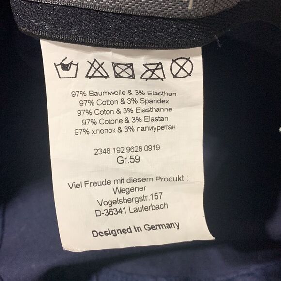 BUGATTI flexcity hat cotton elastic sweatband navy men’s size 59cm - Picture 11 of 12